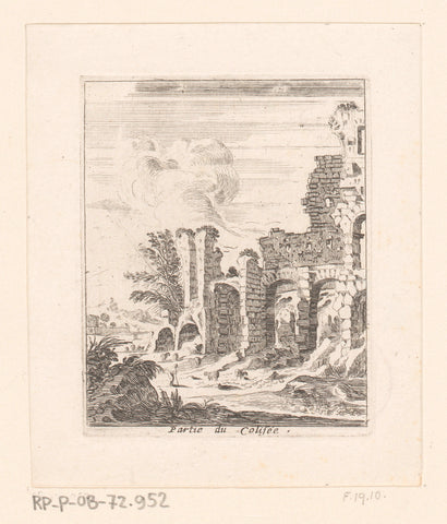 View of a part of the Colosseum, Israel Silvestre, 1631 - 1661 Canvas Print