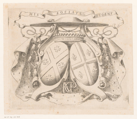 Coat of arms of Félix Vialar, Claude Mellan (attributed to), 1608 - 1688 Canvas Print