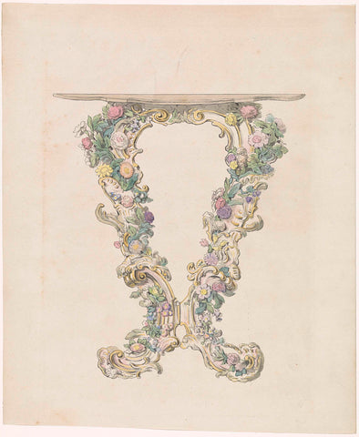 Design for a porcelain console table, anonymous, c. 1850 Canvas Print