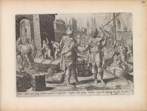 Servant with the five talents trades, Harmen Jansz Muller, 1643 Canvas Print