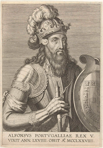 Portret van koning Alfons III van Portugal, Cornelis Galle (I), 1621 Canvas Print