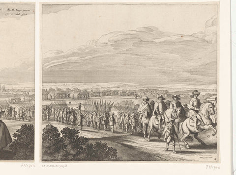 Exodus of the Spanish army from Maastricht, 1632 (plate 2), Jan van de Velde (II), 1633 Canvas Print