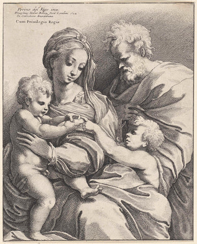 Holy Family with John the Baptist, Wenceslaus Hollar, 1642 Canvas Print