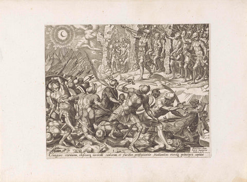 Gideon attacks the Midianites, anonymous, 1561 Canvas Print