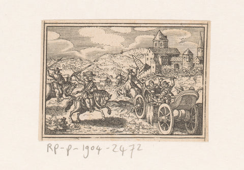 Raid on an open carriage, Daniel Sudermann, 1624 Canvas Print