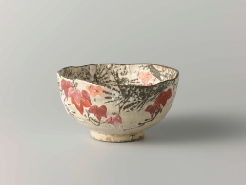 Tea bowl with a décor of pine trees, maple leaves and snow, anonymous (rejected attribution), c. 1850 - c. 1860 Canvas Print