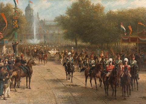 The Frederiksplein, Amsterdam, during the Entry of Queen Wilhelmina, 5 September 1898, Otto Eerelman, 1898 - 1900 Canvas Print