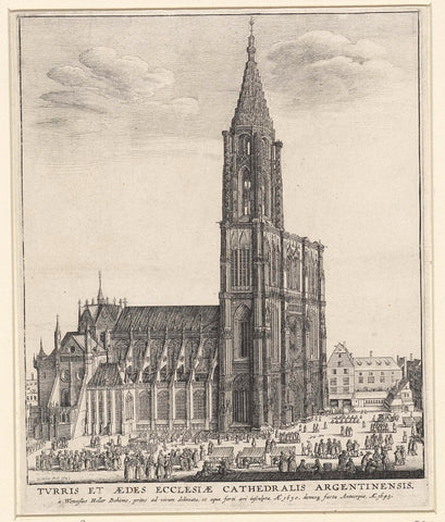 Strasbourg cathedral, Wenceslaus Hollar, 1645 Canvas Print