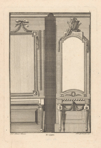 Mirror with vase, anonymous, 1758 - 1820 Canvas Print