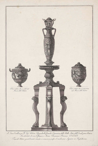 Tripod and two vases, Francesco Piranesi, 1779 - 1780 Canvas Print