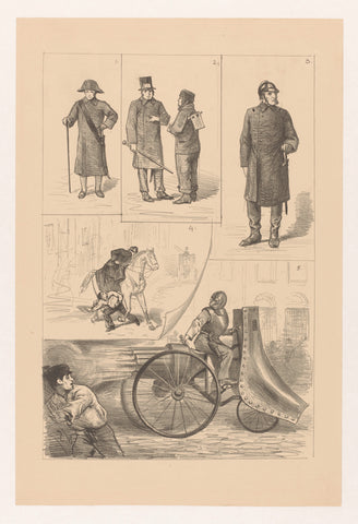 Cartoon on the Amsterdam police, Willem Steelink (II), in or before 1887 Canvas Print