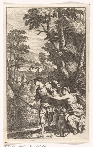 Fleeing shepherd, Abraham Bloteling, c. 1677 Canvas Print