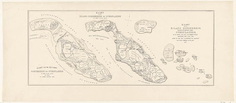 Map of the islands of Goeree and Overflakkee in the years c. 1300, 1750 and 1842, anonymous, Hilmar Johannes Backer, 1841 - 1843 Canvas Print