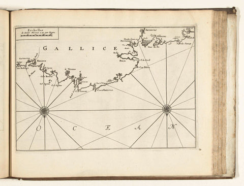 Map of the north coast of Galicia, 1726, anonymous, 1726 Canvas Print