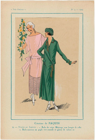 Très Parisien, 1923, No. 5: 6. - VISIT TO THE GARDEN..., anonymous, 1923 Canvas Print