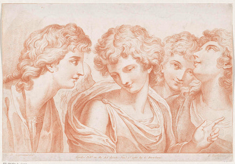 Four Angels, Francesco Bartolozzi, 1786 Canvas Print