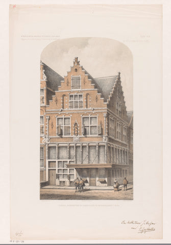 Hoekhuis Warmoesstraat en Oudebrugsteeg in Amsterdam, Johannes Hilverdink, in or after 1863 Canvas Print