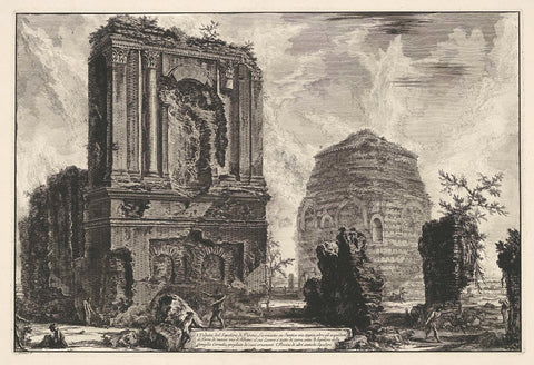 Tombs of Licinianus Piso and the Cornelius family along the Via Appia, Giovanni Battista Piranesi, 1748 - 1778 Canvas Print