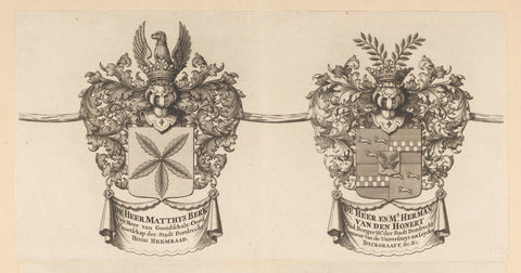 Coat of arms of a map of the Alblasserwaard and the Vijfheerenlanden (part), anonymous, 1716 Canvas Print