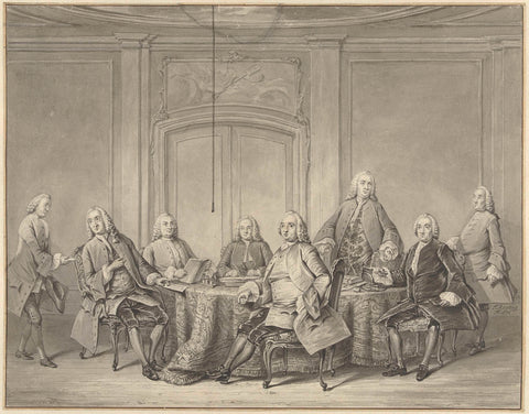 The inspectors of the Collegium Medicum in Amsterdam in 1756, Tibout Regters, 1756 Canvas Print