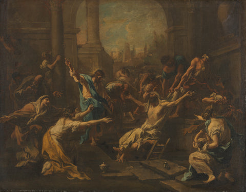 The Raising of Lazarus, Alessandro Magnasco, 1715 - 1740 Canvas Print