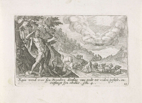 God appears to Cain, Crispijn van de Passe (I), 1700 - 1750 Canvas Print