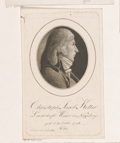 Portrait of Christoph Jacob Keller, Christoph Wilhelm Bock, 1802 Canvas Print