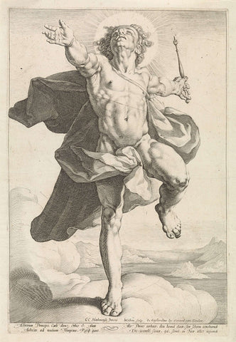 Apollo as Helios, Jacob Matham, 1678 - 1727 Canvas Print