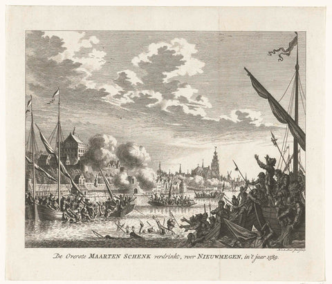 Attack by Maarten Schenck on Nijmegen, 1589, Noah van der Meer (II), 1794 - 1796 Canvas Print