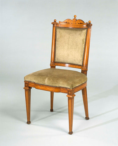 Chair of elus wood, with the exception of the back entirely decorated with marquetry work, anonymous, c. 1780 - c. 1790 Canvas Print