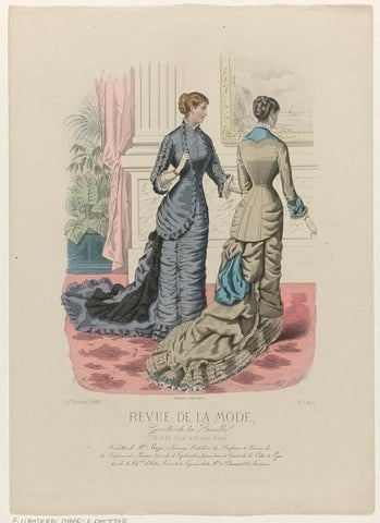 Revue de la Mode, Gazette de la Famille, Sunday, October 24, 1880, 9th year, No. 460: Toilets of the Mrs. Bazin (...), E. Llanderal, 1880 Canvas Print