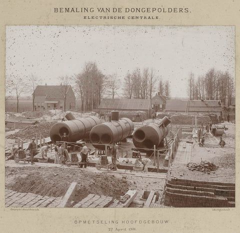 Drainage of the Dongepolders. Electric Central, Arnaud Pistoor & Son, 1901 Canvas Print