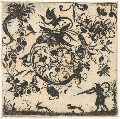 Voluut with birds and insects, Esaias van Hulsen, 1580 - 1626 Canvas Print