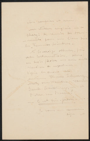 Letter to Philip Zilcken, Fernand Khnopff, in or before 1904 Canvas Print