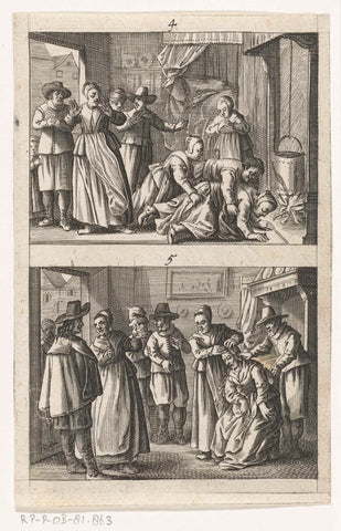 Victim of possession or sorcery (nos. 4-5), c. 1658, anonymous, 1657 - 1659 Canvas Print