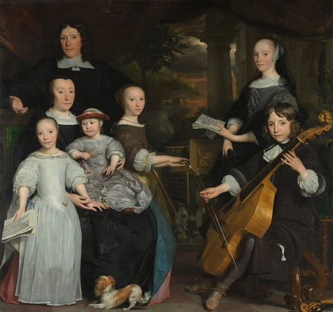 David Leeuw with his Family, Abraham van den Tempel, 1671 Canvas Print