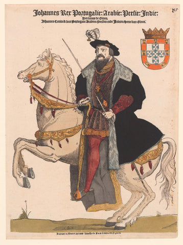 Portrait of John III of Portugal on horseback, Cornelis Anthonisz., 1540-1544 Canvas Print