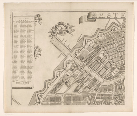 Map of Amsterdam (part top left), Gerrit de Broen (II), 1774 - 1782 Canvas Print