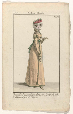 Journal des Dames et des Modes, Costume Parisien, 15 December 1819, (1864) : Chapeau de velours (...), anonymous, 1819 Canvas Print