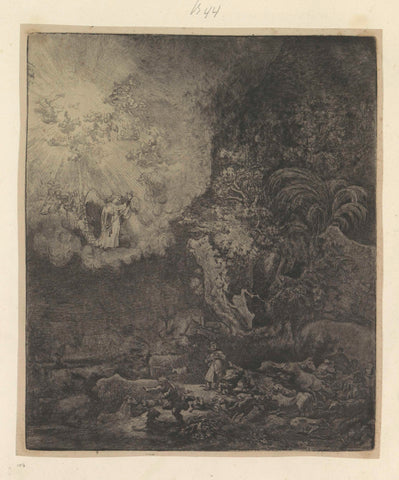 Annunciation to the Shepherds, Rembrandt van Rijn, 1807 - 1808 Canvas Print