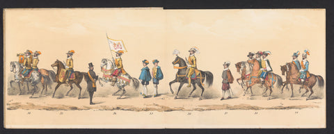 Historical parade by students of the Groningen University of Applied Sciences, 1850 (plate 5), Johannes Hermanus van de Weijer, 1850 Canvas Print