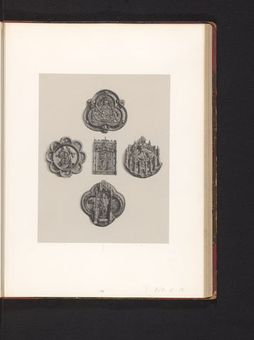 Five reliefs of wood with Biblical representations, drawn up at an exhibition on religious objects from the Middle Ages and Renaissance in 1864 in Mechelen, Joseph Maes, 1864 - in or before 1866 Canvas Print