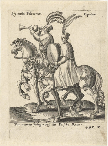 Polish Musicians on Horseback, Abraham de Bruyn (Possibly), 1577 Canvas Print