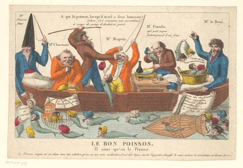 Men fish for women, ca. 1820, anonymous, c. 1810 - c. 1830 Canvas Print