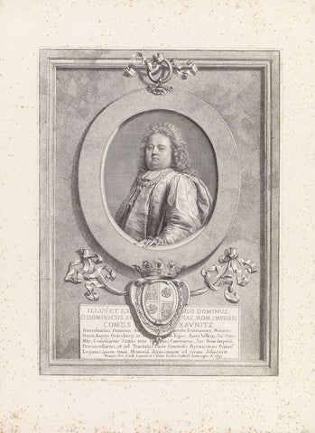 Portrait of Dominique André de Kaunitz, Gerard Edelinck, 1697 - 1707 Canvas Print