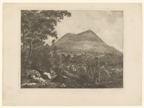 Landscape with the mountain de Landeskrone near Görlitz, Christoph Nathe, c. 1795 Canvas Print