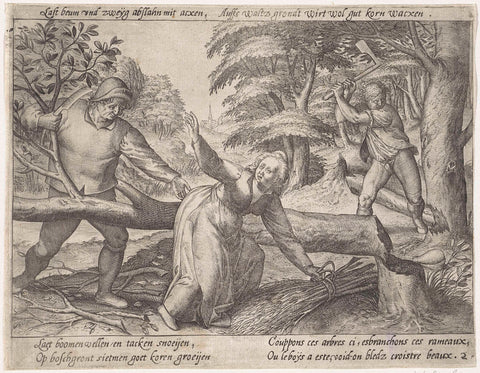 Extraction of the forest, Antonie Wierix (II) (possibly), 1565 - before 1604 Canvas Print