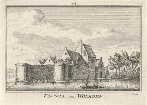 View of Woerden Castle, 1600, Abraham Rademaker, 1727 - 1733 Canvas Print