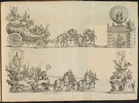 Sheet B: first and second float, 1767, Franciscus Heylbrouck, 1767 Canvas Print