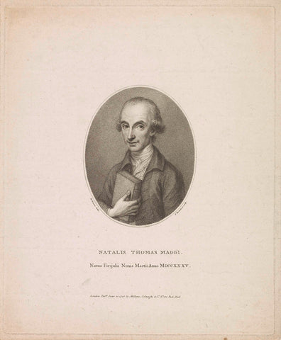 Portrait of Natalis Thomas Maggi, Francesco Bartolozzi, 1788 Canvas Print